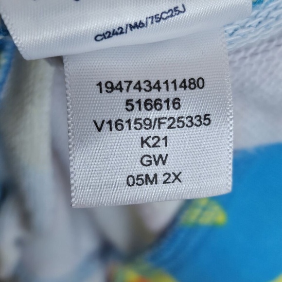 Womens Lands End Serious Sweats Sweatshorts Colorful Floral Retro Hippie Size 2X - Picture 11 of 11